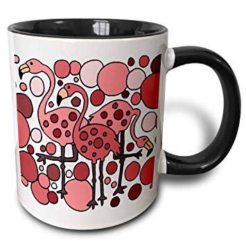 3dRose mug_195210_4"Canada Goose In Black And White" Ceramic Mug, Black/Pink, 11 oz