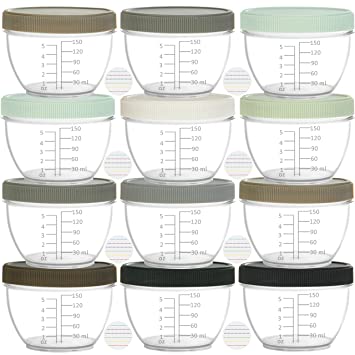 Youngever 18 Pack Baby Food Storage, 6 Ounce Baby Food Containers with Lids and Labels, 9 Urban Colors