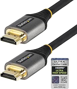 StarTech.com 16ft (5m) HDMI 2.1 Cable 8K - Certified Ultra High Speed HDMI Cable 48Gbps - 8K 60Hz/4K 120Hz HDR10  eARC - Ultra HD 8K HDMI Cable - Monitor/TV/Display - Flexible TPE Jacket (HDMM21V5M)