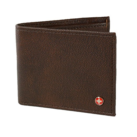 Alpine Swiss Men's Genuine Leather Thin Slimfold Wallet