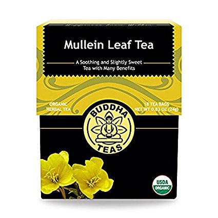 Organic Mullein Leaf Tea - Kosher, Caffeine-Free, GMO-Free - 18 Bleach-Free Tea Bags