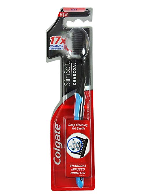 Colgate Toothbrush - Slim Soft Charcoal Soft Bristles - 1 Piece