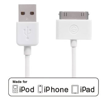Apple Authorized 1.2m USB Sync Data Charging Charger Cable Cord for Apple iPhone 4/4S/3G/3GS ,ipad 2/ipad,ipod touch(1st,2nd,3rd and 4th generation) and ipod nano(6th generation) -White