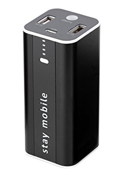 stay mobile Power Bank 12.000 mAh 2 USB Port Portable Charger