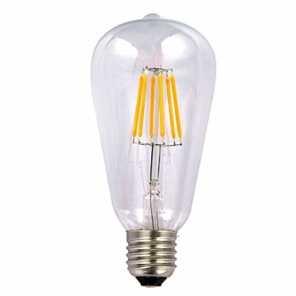 Eurus Home 6W Dimmable Edison Style Vintage LED Filament BulbE26 ST64 Base Lamp2700K Warm Color 600LM60W Incandescent Bulb Equivalent