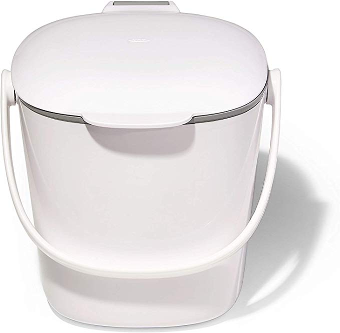 NEW OXO Good Grips Easy-Clean Compost Bin, White - 0.75 GAL/2.83 L