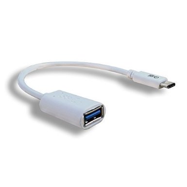 Qube Gadget USB Type C Female Adapter 31 Male to USB Type A 30 OTG Cable821cm White