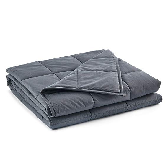 RelaxBlanket Weighted Blanket for Adult/Teenager, Reduce Stress Anxiety for Sleep | 6.8KG Heavy Blanket for 55-80KG Individuals | 100% Premium Cotton Material with Glass Beads (Dark Grey, 122x183cm)