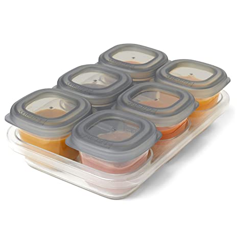 Skip Hop Baby Fresh Feeding: Easy-Store 2 Oz. Containers, 3 Pack, Grey