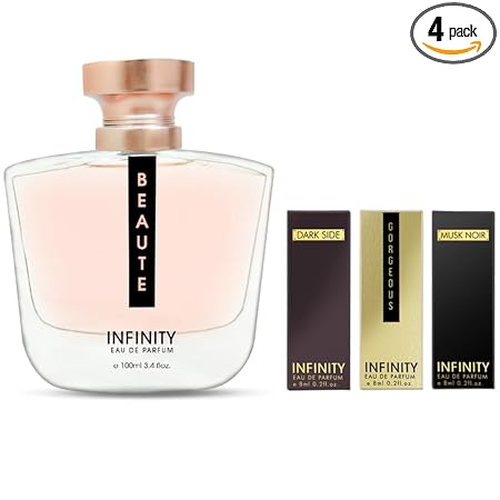 Infinity Beaute EDP for Women with 3 Travel minis | Eau De Parfum | Long Lasting | Skin Friendly | Premium Luxury Perfume with Vanilla Notes