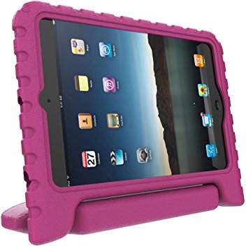 iPad Mini Case for Kids: Stalion Safe Shockproof Protection for iPad Mini 1st 2nd 3rd & 4th Generation (Hot Pink) Ultra Lightweight   Comfort Grip Carrying Handle   Folding Stand