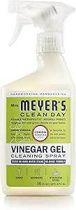 MRS. MEYER'S CLEAN DAY Vinegar Gel Cleaning Spray, Bathroom Use, No-Rinse Formula, Plant-Derived Cleaning Ingredients, Lemon Verbena, 16 Fl Oz, Pack of 1