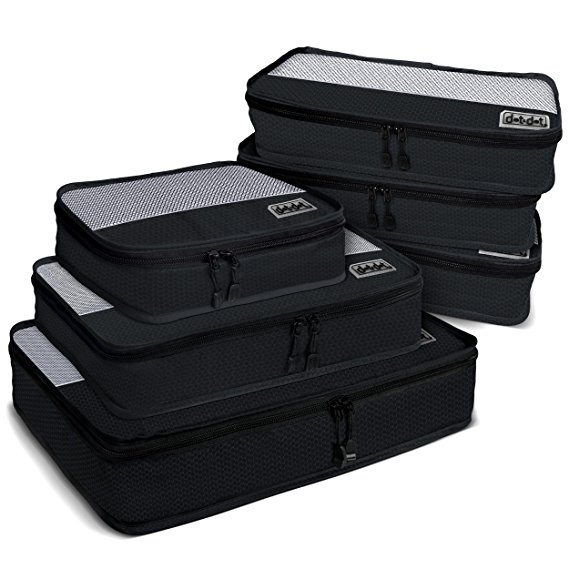 Dot&Dot 6pc Travel Packing Cubes - First Class Luggage Organizers