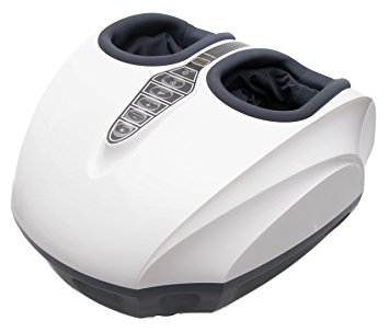 Shiatsu Deep Kneading White and Gray Foot Massager with Variable Heat and Intensity Settings