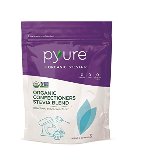 Pyure Organic Confectioners Stevia Sweetener Blend, Powdered Sugar Substitute, Keto, 1 Pound (16 Ounce)