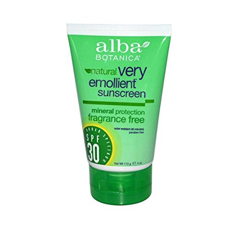 2 Packs of Alba Botanica Very Emollient Natural Sunscreen Mineral Protection Fragrance Free Spf 30 - 4 Oz