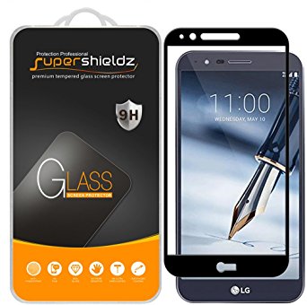 [2-Pack] Supershieldz for LG "Stylo 3 Plus" Tempered Glass Screen Protector, [Full Screen Coverage] Anti-Scratch, Bubble Free, Lifetime Replacement Warranty (Black)