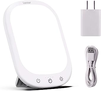 LASTAR Sun Light,10,000 LUX UV-Free Daylight Lamp with Memory Function 5 Adjustable Brightness Levels and 4 Timer Funtion Sunlight Lamp Compact Size for Winter Blues Wall Mountable Support Smart Plug