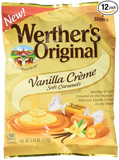 Werther's Original Vanilla Crème Soft Caramels, 4.51 Ounce (Pack of 12)