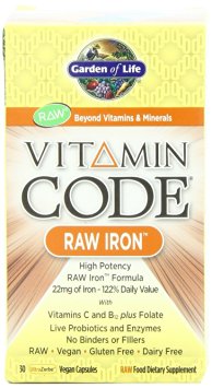 Garden of Life Vitamin Code Raw Iron, 30 Capsules (2 Pack)