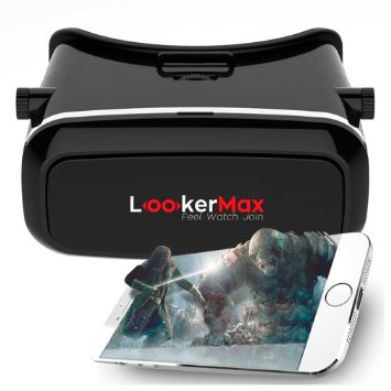 Virtual Reality Headset by LookerMax® Fully adjustable 3D Virtual Reality Glasses for 360° Video, Movies, Pictures-VR Headset & VR Glasses for GAMING-100% RISK FREE SATISFACTION GUARANTEE