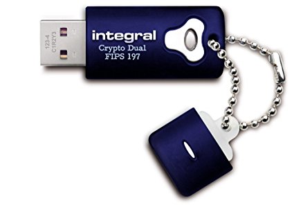 Integral Crypto Dual 2 GB AES 256-Bit Encrypted USB Flash Drive, FIPS 197 Certified - Blue