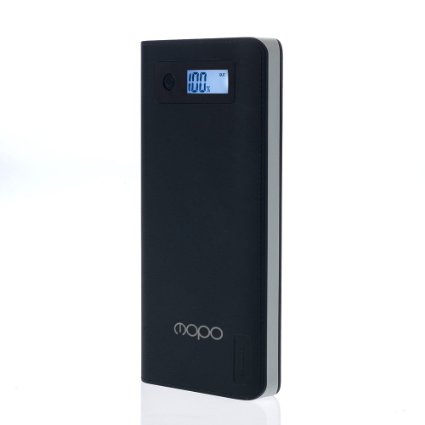 Power Bank Mopo 20000mah Portable Charger 8 Times for Iphone 66s External Battery Charger 3-port Output 49a Power Bank Charger for iPhone iPad Samsung Galaxy Smart Phones and Tablet Pc Black