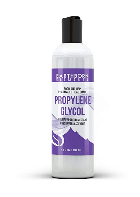 Propylene Glycol (4 oz.) by Earthborn Elements, 100% Pure, Food & Pharmaceutical Grade, Hypoallergenic Moisturizer & Skin Cleanser