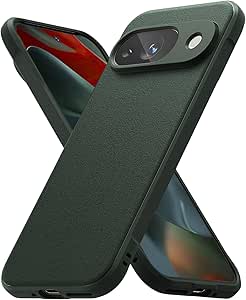 Ringke Onyx Case Kompatibel mit Google Pixel 9 Hülle, Fester Griff rutschfeste Schlanke Anti-Fingerabdruck Robuste TPU Stoßfeste Kratzfeste Handyhülle - Dark Green