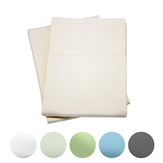 Callista King Size Pillowcase Sets Elegant Cotton | Supersoft Satin Pillow Covers | Luxury Soft 2 Pc Pillowcase Set | Stain Resistant Pillow Covers - Ivory