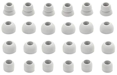 12 Pair (24 Piece) Replacement Earpads Eartips Earbuds Eargels for Powerbeats3 Wireless Earphone, SML 3 Sizes 9 Pair Earbud Tips & 3 Pair Double Flange Tips (Gray)