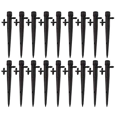 Promisy Drip Emitters Perfect for 4mm/7mm Tube, Adjustable 360 Degree Water Flow Drip Irrigation System, for Flower beds, Vegetable Gardens, Herbs Gardens (Pack of 50)