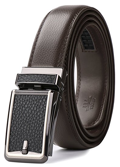 JASGOOD Men’s Genuine Leather Ratchet Dress Belt for men with Automatic Buckle,In a Nice Gift Box