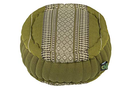 Kapok Dreams Zafu Round Meditation Cushion 100% Kapok, Thai Design Pillow