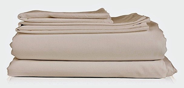 Mayfair Linen Hotel Collection 100% Egyptian Cotton Sateen- Genuine 800TC Sheet Set King - Sand