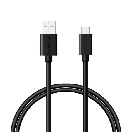 Lumsing Micro USB 6ft Premium Android Cable High Speed USB 2.0 A Male to 2M Micro B Sync and Charging Cables for Samsung, Nexus, LG, Motorola, Android Smartphones and More(Black)