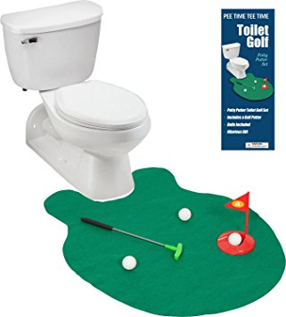EZ Drinker Toilet Golf - Putter Practice in the Bathroom Toy with this Potty Putter