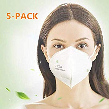 Disposable N95 Respiratory Face Mask for Dust and PM2.5 Mask Flow Valve Smoke Anti-Infection Safety Mask(5 Pack)