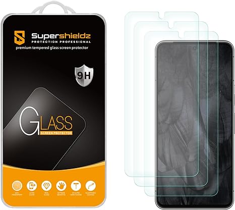 Supershieldz (3 Pack) Designed for Google (Pixel 8 Pro) Tempered Glass Screen Protector, Anti Scratch, Bubble Free