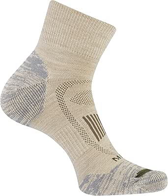 Merrell Men's and Women's Zoned Cushioned Wool Hiking Ankle Socks-Breathable Arch Support