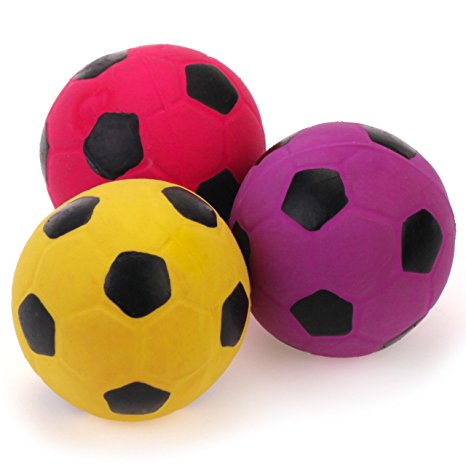Chiwava 2.4'' Squeak Latex Dog Toy Small Football Puppy Chew Fetch Throw Ball