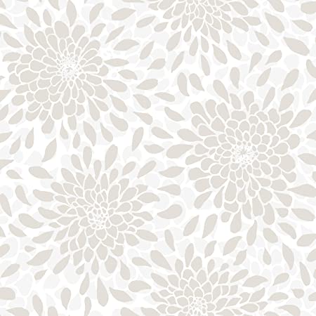 RoomMates Toss The Bouquet Beige Peel and Stick Wallpaper | Removable Wallpaper | Self Adhesive Wallpaper