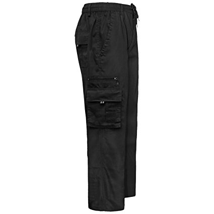 NEW MENS ELASTICATED TROUSERS CARGO COMBAT FULL LENGTH SUMMER WORK JOGGING PANTS