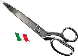 Ultima 10 Inch Dress Maker Scissors – Drop Forged Carbon Steel Dressmaker’s Shears, Chrome Plated with Bent Handles, Made in Italy