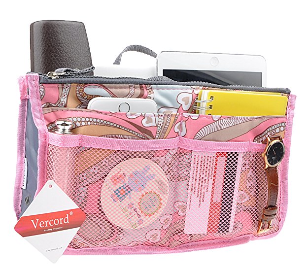 Vercord Purse Organizer,Insert Handbag Organizer Bag in Bag (13 Pockets 15 Colors 3 Size)