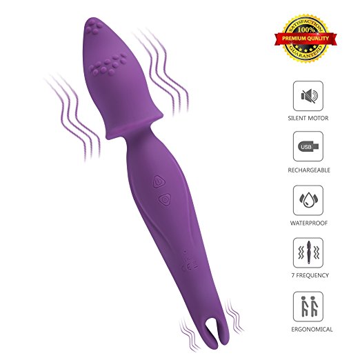 Cordless Wand Massager for with Dual Motor & 14 massage balls,SENSATY Handheld Personal Body Massage wand with 7X Powerful Vibration Modes,Multi-Speed Waterproof Silicone Vibrator for Women