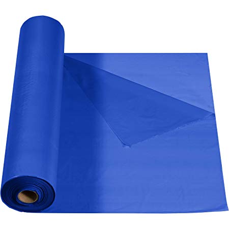 Creative Converting 344942 Touch of Color Folded Plastic Banquet Roll, 250', Cobalt Blue