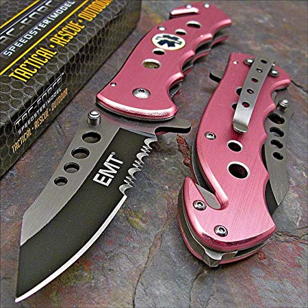 Tac-force Pink Emt Glass Breaker Folder Rescue Pocket Knife