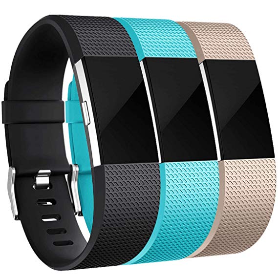 Maledan Bands Replacement Compatible with Fitbit Charge 2, 3-Pack