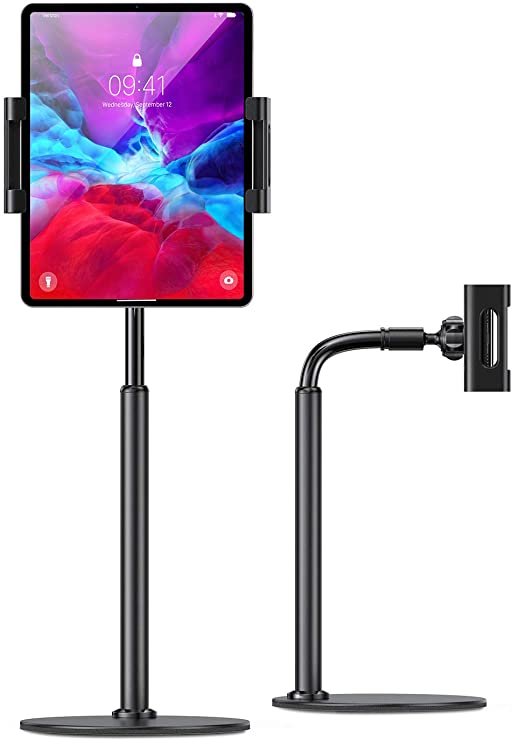 Tablet Stand Holder,Angle Height Adjustable LISEN Tablet & Phone For Desk,Thick Case Friendly iPad Holder Stand for (4.7-12.9") iPad Pro 12.9 Air Mini 4, iPhone, Nintendo Switch, Kindle, Tab, E-Reader